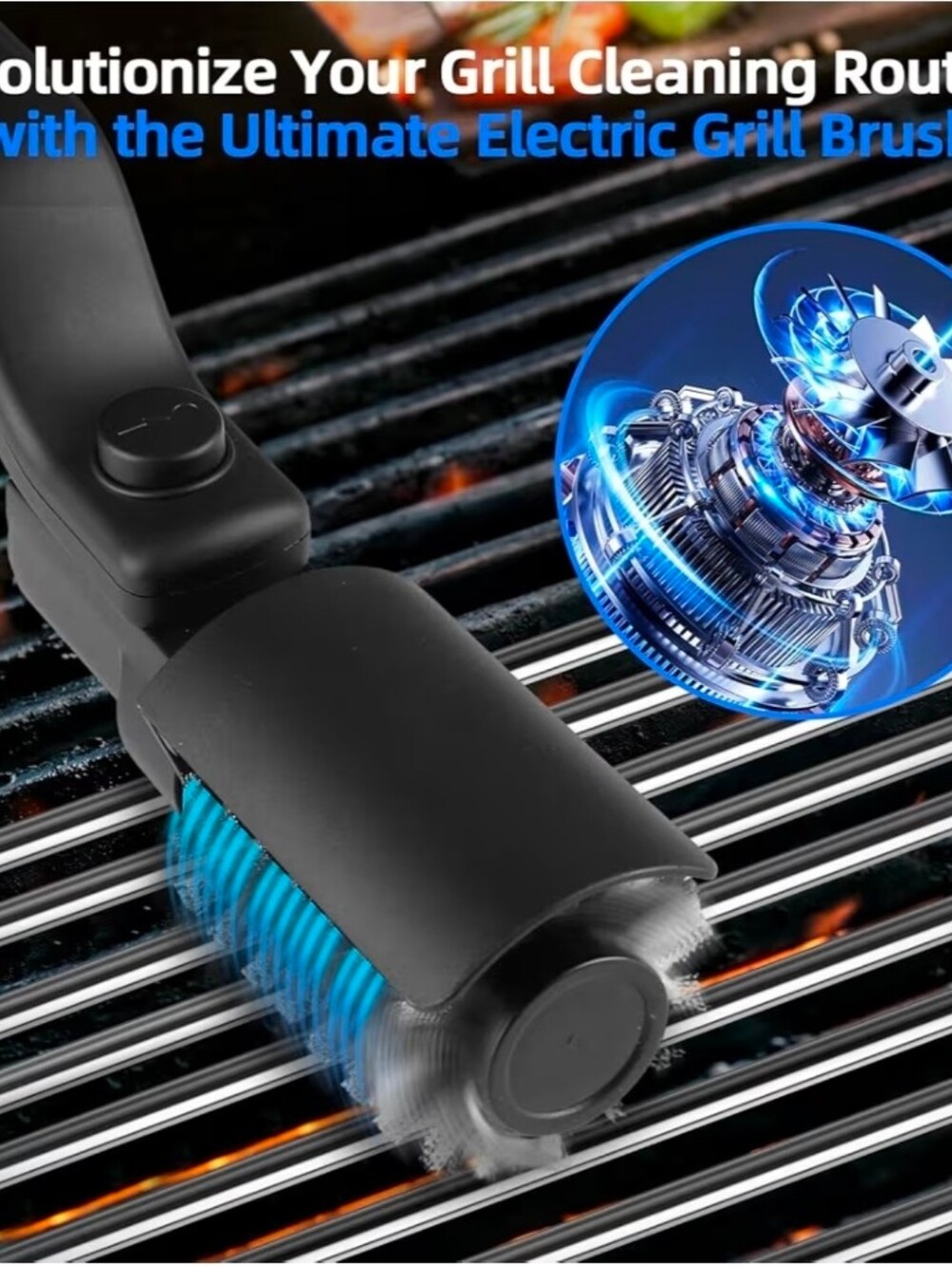 Upgraded Electric Grill Brush, Cordless Rechargeable Grill Cleaning Brush. - Picture 2 of 8